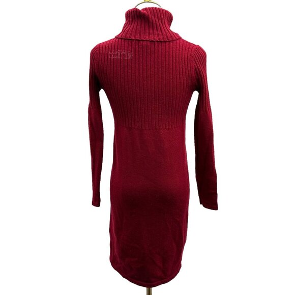 Geoffrey Beene Turtleneck Wool Blend Ribbed Knit Sweater Dress Size Small - Picture 3 of 6